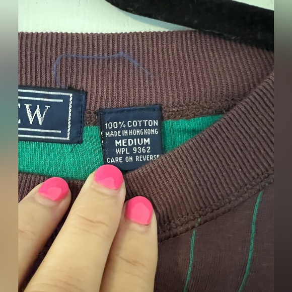 CREW Burgundy Striped Men's Sweater size M (J123) - Picture 7 of 9